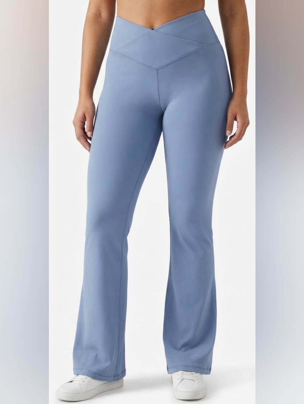 aerie High-Rise Flare Pants in Slate Blue